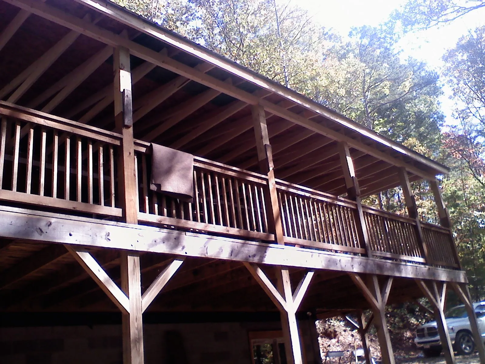 Timber framing under a new elevated porch and deck — Roof Leak Repair in Hallieford by Roofing Brothers
